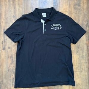 Lacoste Black Polo Shirt Classic Design Short Sleeves